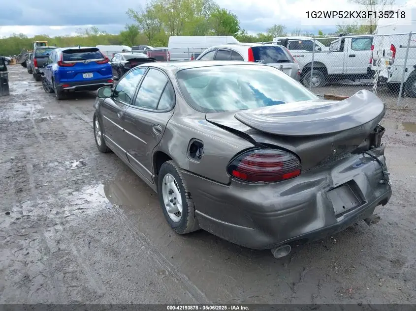 2003 Pontiac Grand Prix Gt VIN: 1G2WP52KX3F135218 Lot: 42193878