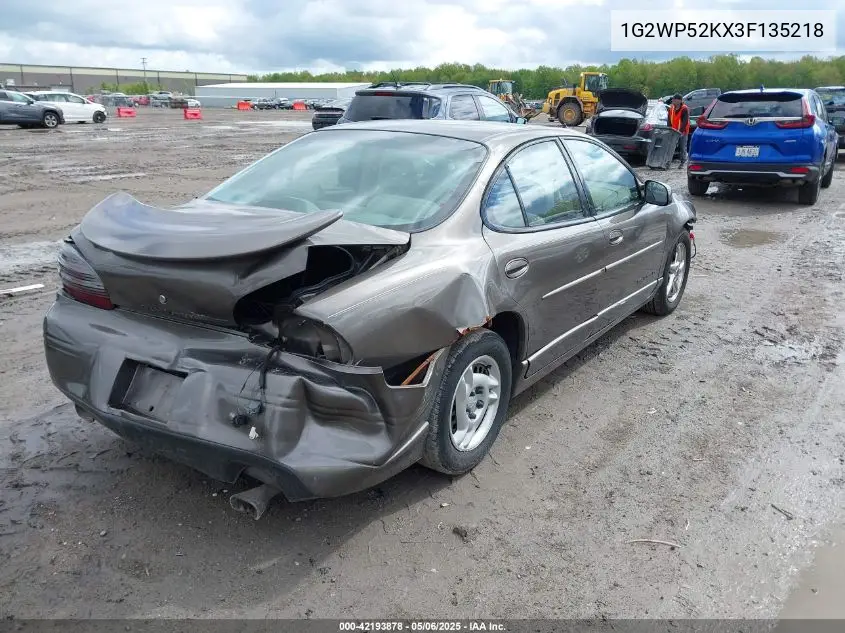 2003 Pontiac Grand Prix Gt VIN: 1G2WP52KX3F135218 Lot: 42193878