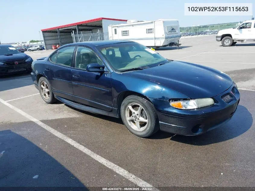 2003 Pontiac Grand Prix Gt VIN: 1G2WP52K53F115653 Lot: 42433273