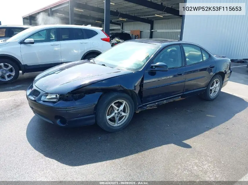 2003 Pontiac Grand Prix Gt VIN: 1G2WP52K53F115653 Lot: 42433273