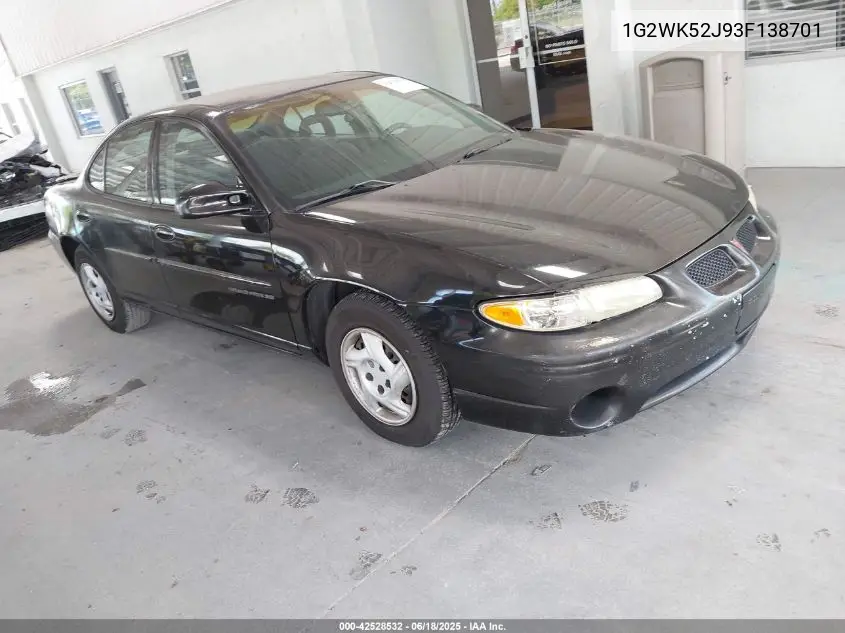 2003 Pontiac Grand Prix Se VIN: 1G2WK52J93F138701 Lot: 42528532