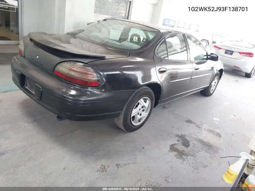 2003 Pontiac Grand Prix Se VIN: 1G2WK52J93F138701 Lot: 42528532