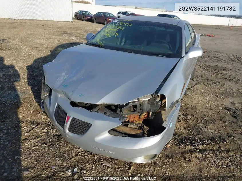 2004 Pontiac Grand Prix Gt2 VIN: 2G2WS522141191782 Lot: 12292551