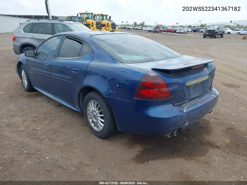 2004 Pontiac Grand Prix Gt2 VIN: 2G2WS522341367182 Lot: 42172192