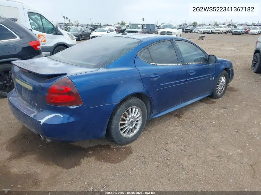 2004 Pontiac Grand Prix Gt2 VIN: 2G2WS522341367182 Lot: 42172192