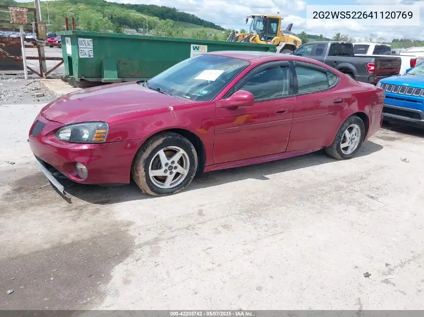 2004 Pontiac Grand Prix Gt2 VIN: 2G2WS522641120769 Lot: 42205742
