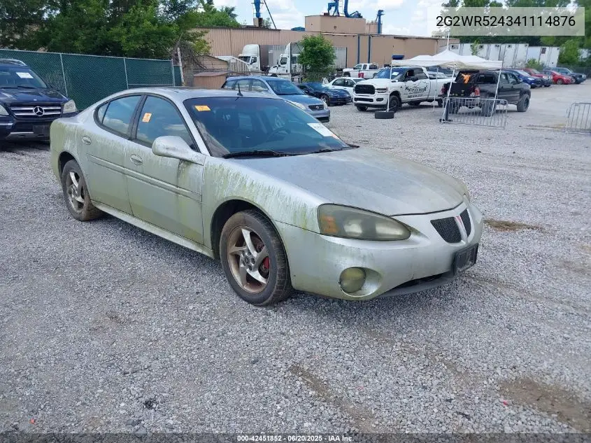 2004 Pontiac Grand Prix Gtp VIN: 2G2WR524341114876 Lot: 42451852