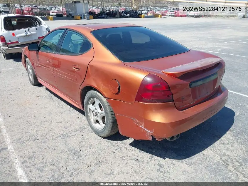 2004 Pontiac Grand Prix Gt2 VIN: 2G2WS522841219576 Lot: 42548048