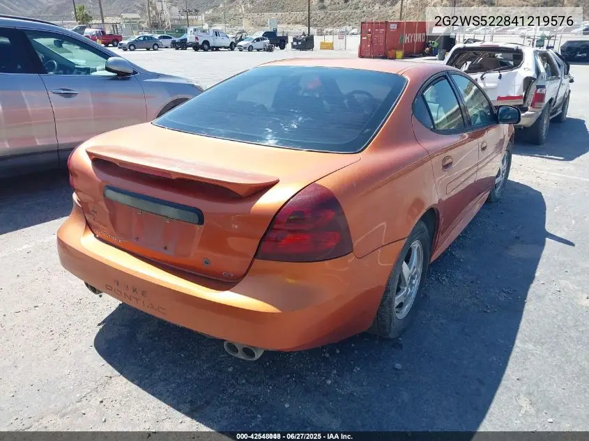 2004 Pontiac Grand Prix Gt2 VIN: 2G2WS522841219576 Lot: 42548048