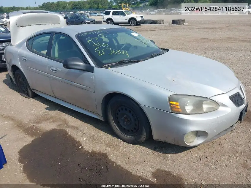 2004 Pontiac Grand Prix Gt1 VIN: 2G2WP542841185637 Lot: 42571483