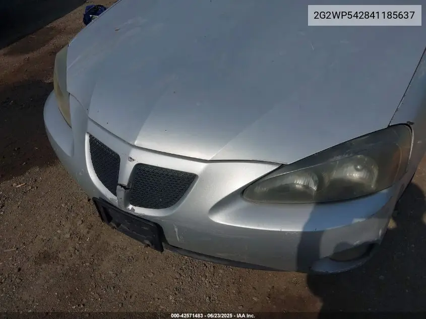 2004 Pontiac Grand Prix Gt1 VIN: 2G2WP542841185637 Lot: 42571483