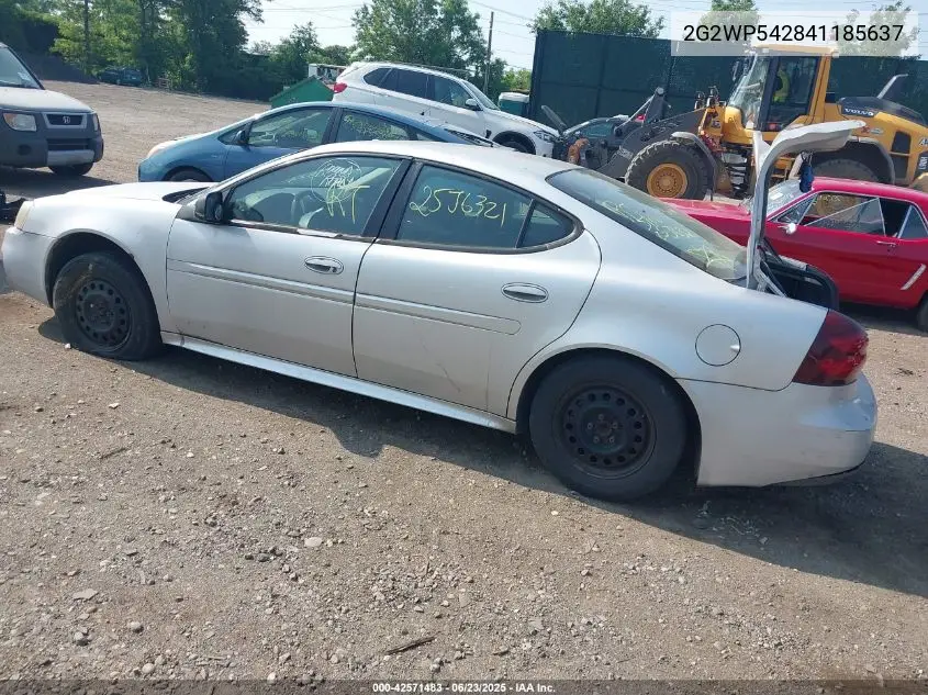 2004 Pontiac Grand Prix Gt1 VIN: 2G2WP542841185637 Lot: 42571483