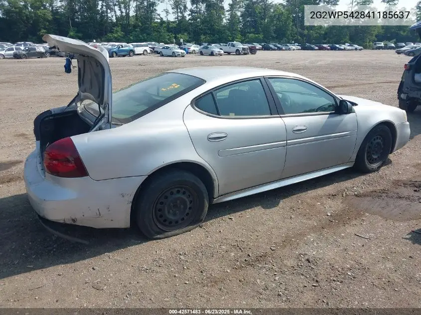 2004 Pontiac Grand Prix Gt1 VIN: 2G2WP542841185637 Lot: 42571483