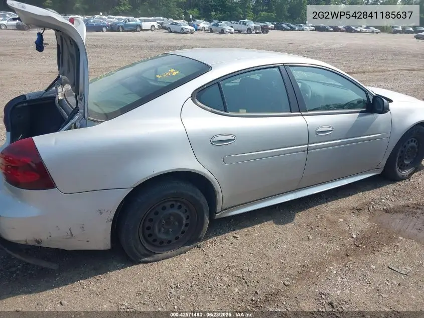 2004 Pontiac Grand Prix Gt1 VIN: 2G2WP542841185637 Lot: 42571483
