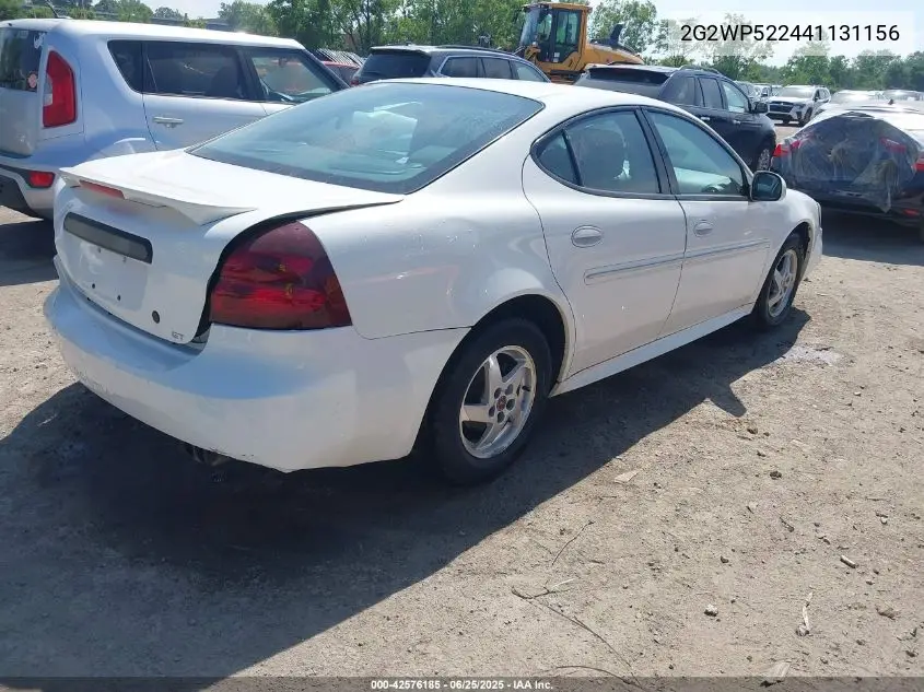2004 Pontiac Grand Prix Gt1 VIN: 2G2WP522441131156 Lot: 42576185
