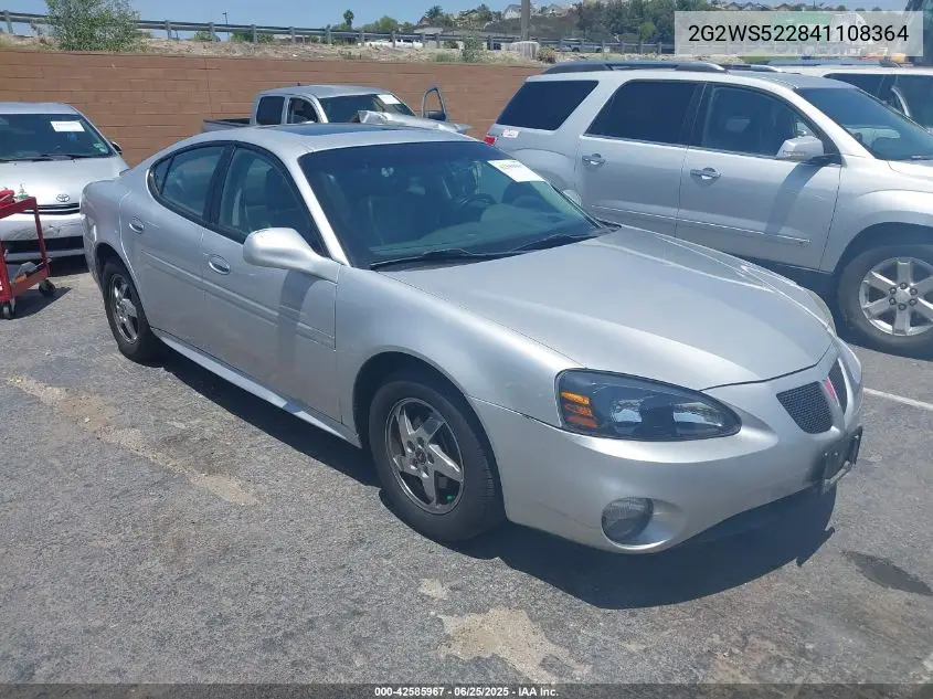 2004 Pontiac Grand Prix Gt2 VIN: 2G2WS522841108364 Lot: 42585967