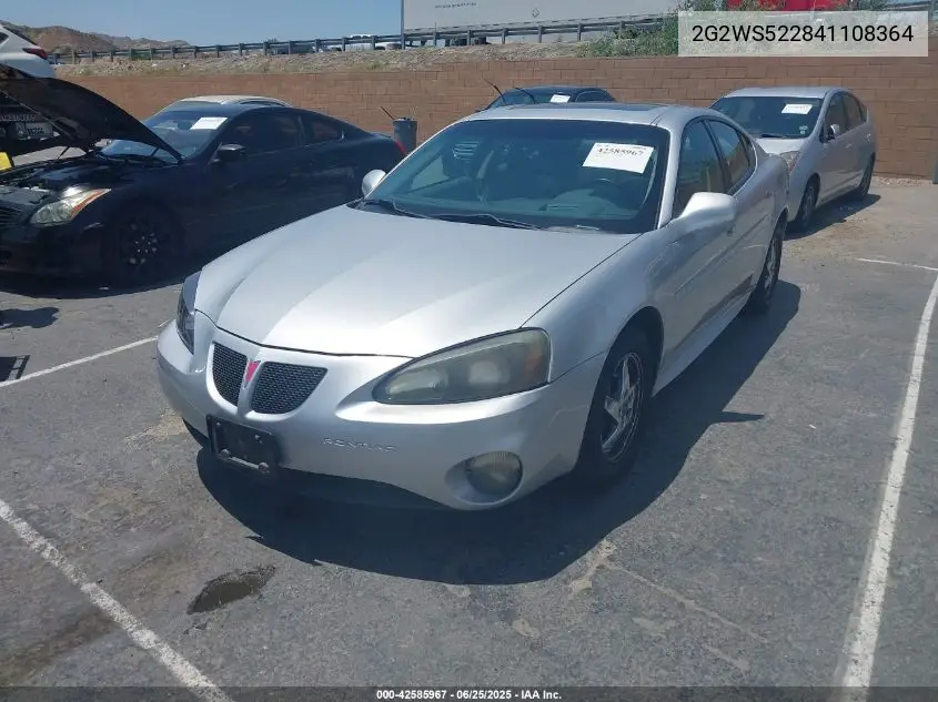 2004 Pontiac Grand Prix Gt2 VIN: 2G2WS522841108364 Lot: 42585967