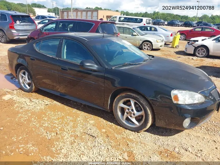 2004 Pontiac Grand Prix Gtp VIN: 2G2WR524941200788 Lot: 42641143