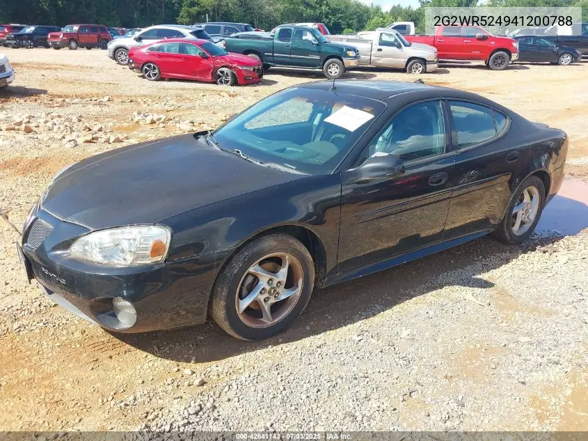 2004 Pontiac Grand Prix Gtp VIN: 2G2WR524941200788 Lot: 42641143