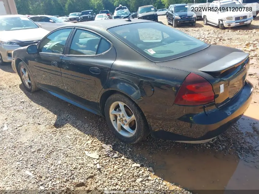 2004 Pontiac Grand Prix Gtp VIN: 2G2WR524941200788 Lot: 42641143