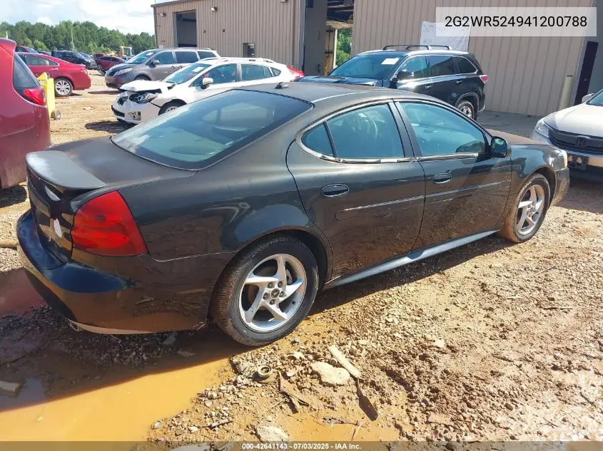 2004 Pontiac Grand Prix Gtp VIN: 2G2WR524941200788 Lot: 42641143