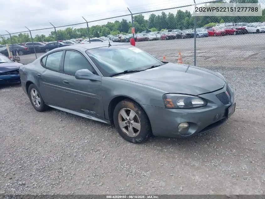 2005 Pontiac Grand Prix VIN: 2G2WP522151277788 Lot: 42529193