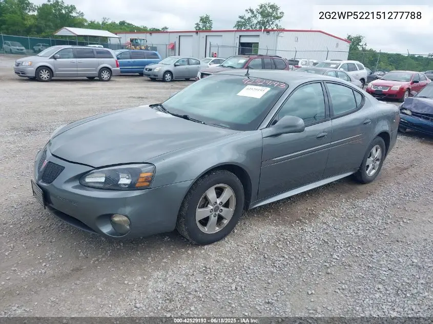 2005 Pontiac Grand Prix VIN: 2G2WP522151277788 Lot: 42529193