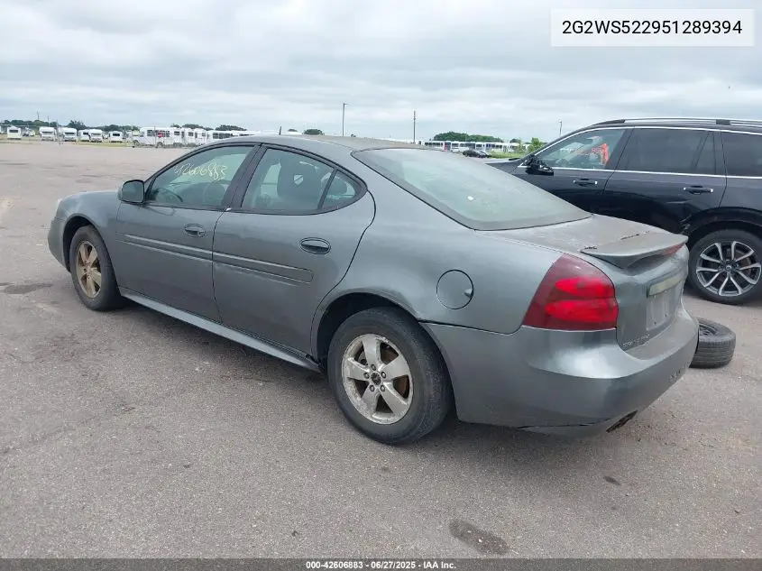 2005 Pontiac Grand Prix Gt VIN: 2G2WS522951289394 Lot: 42606883