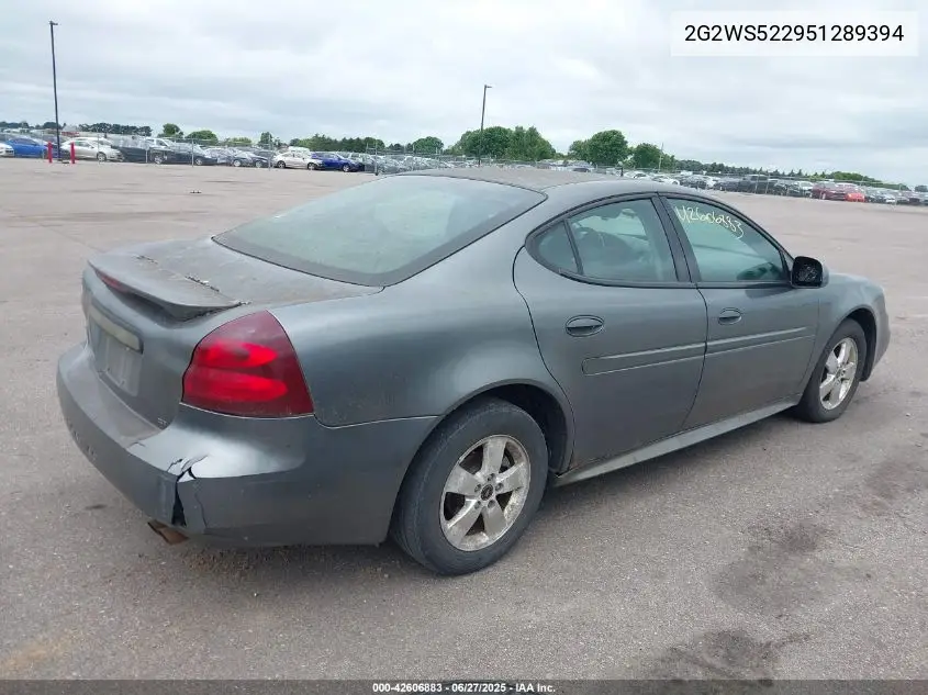 2005 Pontiac Grand Prix Gt VIN: 2G2WS522951289394 Lot: 42606883