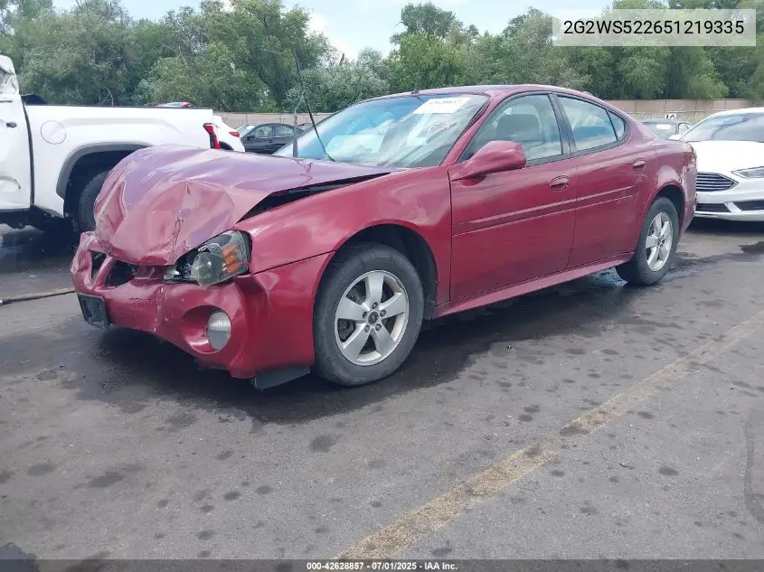 2G2WS522651219335 2005 Pontiac Grand Prix Gt