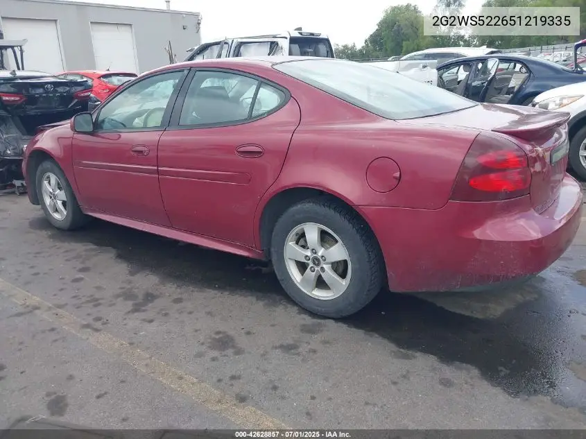 2G2WS522651219335 2005 Pontiac Grand Prix Gt