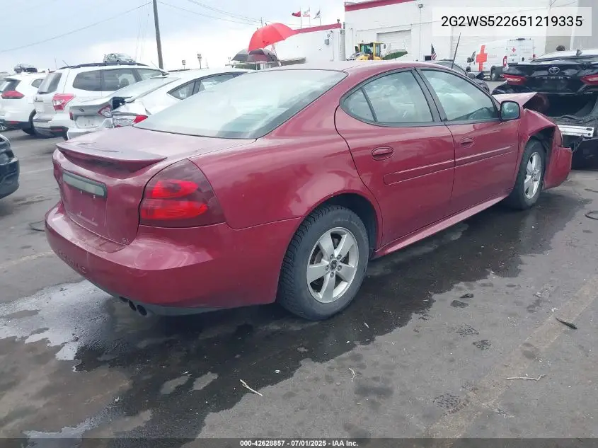 2G2WS522651219335 2005 Pontiac Grand Prix Gt