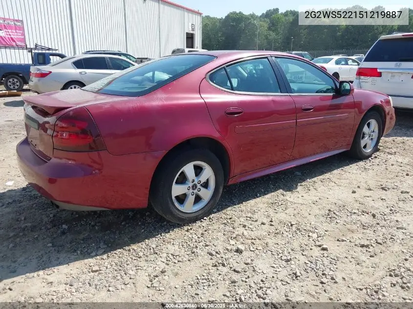 2005 Pontiac Grand Prix Gt VIN: 2G2WS522151219887 Lot: 42630840