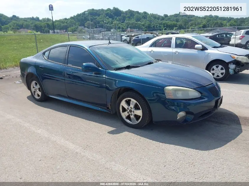 2005 Pontiac Grand Prix Gt VIN: 2G2WS522051281961 Lot: 42663986
