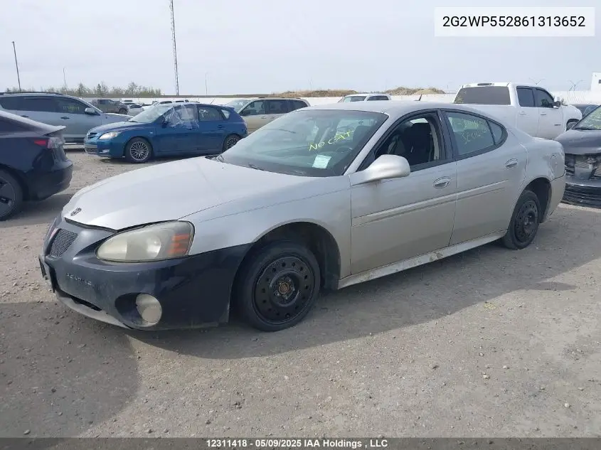 2006 Pontiac Grand Prix VIN: 2G2WP552861313652 Lot: 12311418