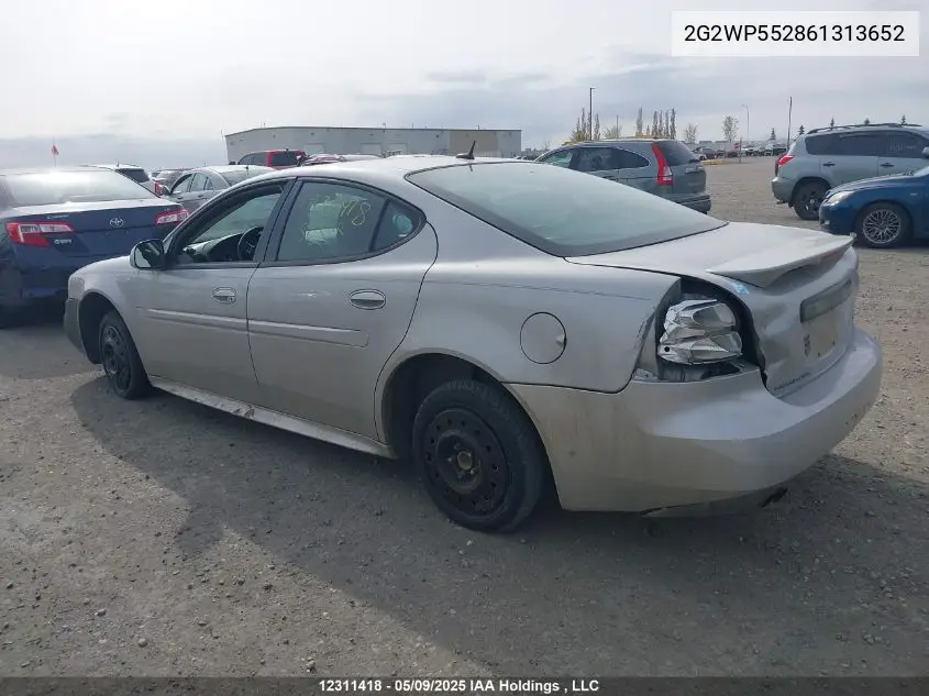 2006 Pontiac Grand Prix VIN: 2G2WP552861313652 Lot: 12311418