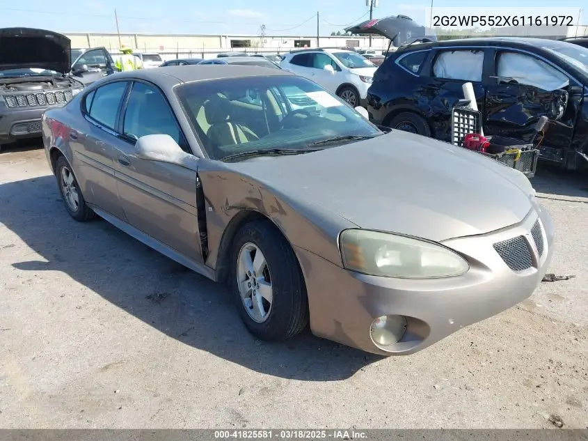 2006 Pontiac Grand Prix VIN: 2G2WP552X61161972 Lot: 41825581