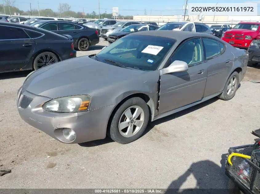 2006 Pontiac Grand Prix VIN: 2G2WP552X61161972 Lot: 41825581