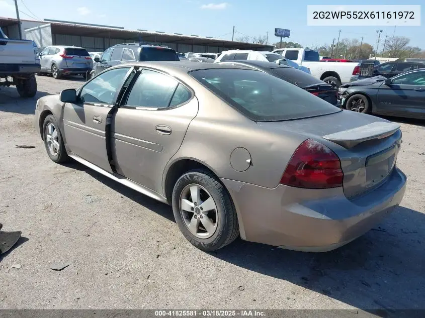 2006 Pontiac Grand Prix VIN: 2G2WP552X61161972 Lot: 41825581