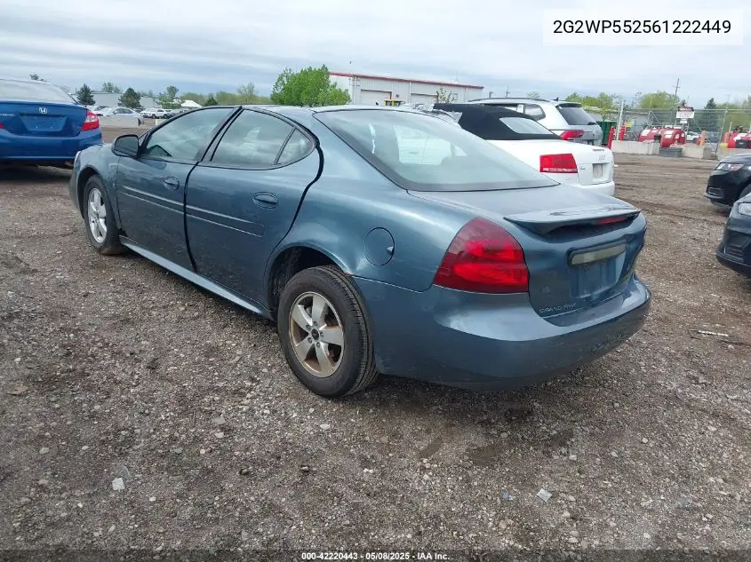 2006 Pontiac Grand Prix VIN: 2G2WP552561222449 Lot: 42220443