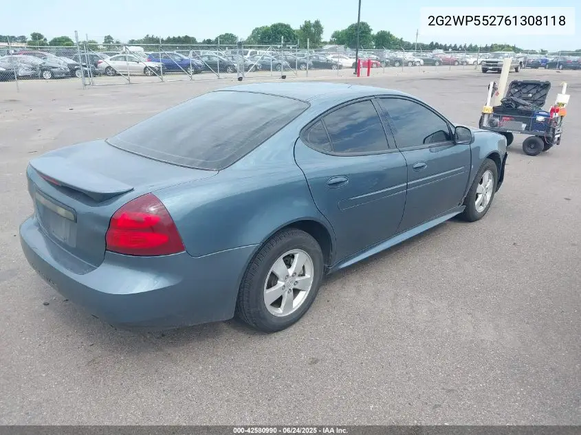2006 Pontiac Grand Prix VIN: 2G2WP552761308118 Lot: 42580990
