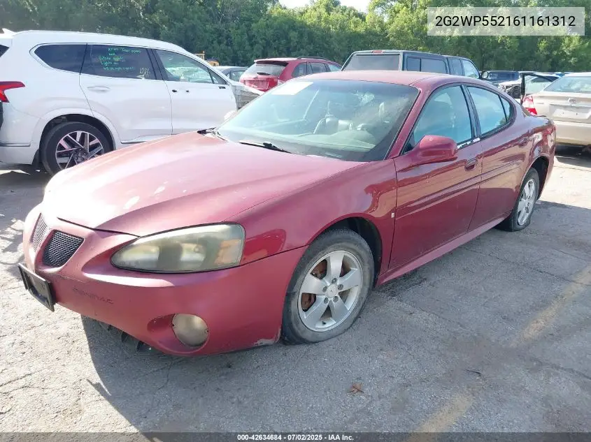 2006 Pontiac Grand Prix VIN: 2G2WP552161161312 Lot: 42634684