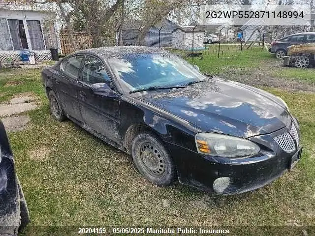 2007 Pontiac Grand Prix VIN: 2G2WP552871148994 Lot: 20204159