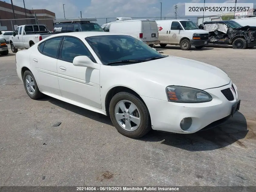 2007 Pontiac Grand Prix VIN: 2G2WP552X71235957 Lot: 20214004
