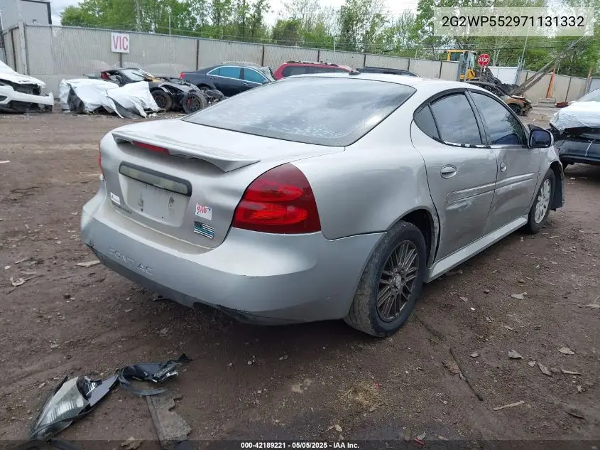 2007 Pontiac Grand Prix VIN: 2G2WP552971131332 Lot: 42189221