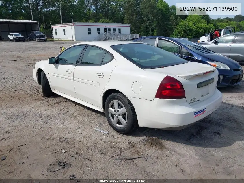 2007 Pontiac Grand Prix VIN: 2G2WP552071139500 Lot: 42214027