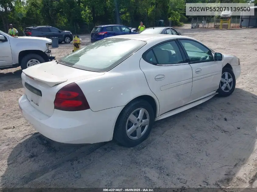 2007 Pontiac Grand Prix VIN: 2G2WP552071139500 Lot: 42214027
