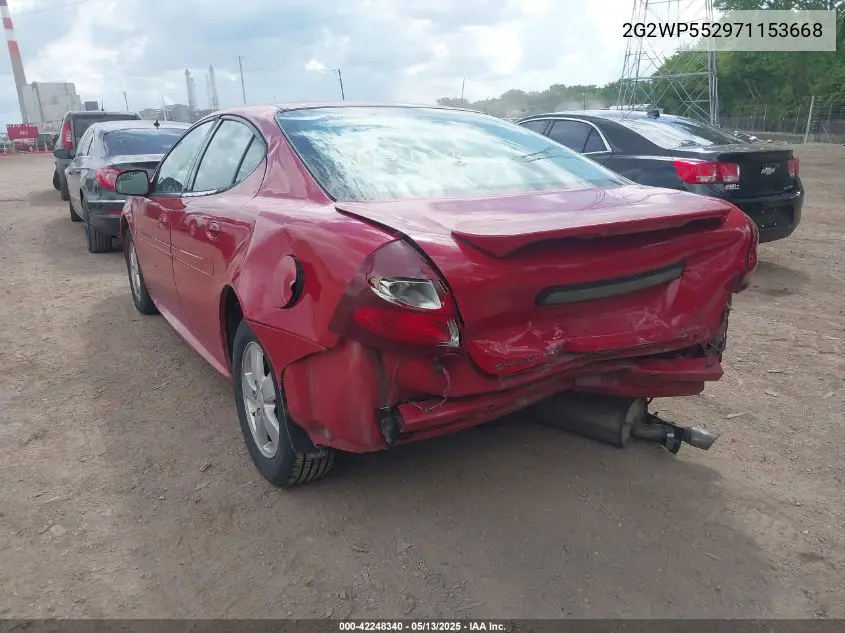 2007 Pontiac Grand Prix VIN: 2G2WP552971153668 Lot: 42248340