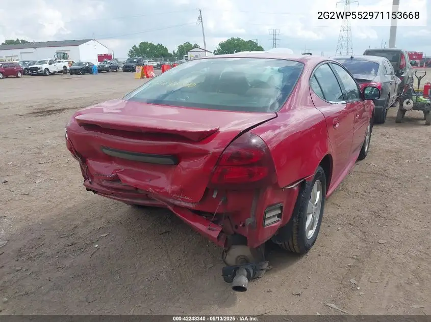 2007 Pontiac Grand Prix VIN: 2G2WP552971153668 Lot: 42248340