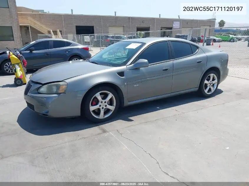 2007 Pontiac Grand Prix Gxp VIN: 2G2WC55C171120197 Lot: 42572661